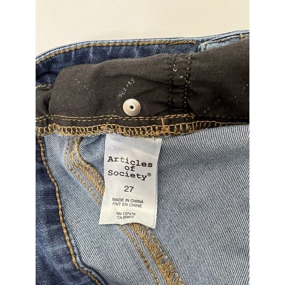 Articles Of Society Medium Wash Mya Skinny Mid Rise Jean Size 27 - Picture 3 of 6
